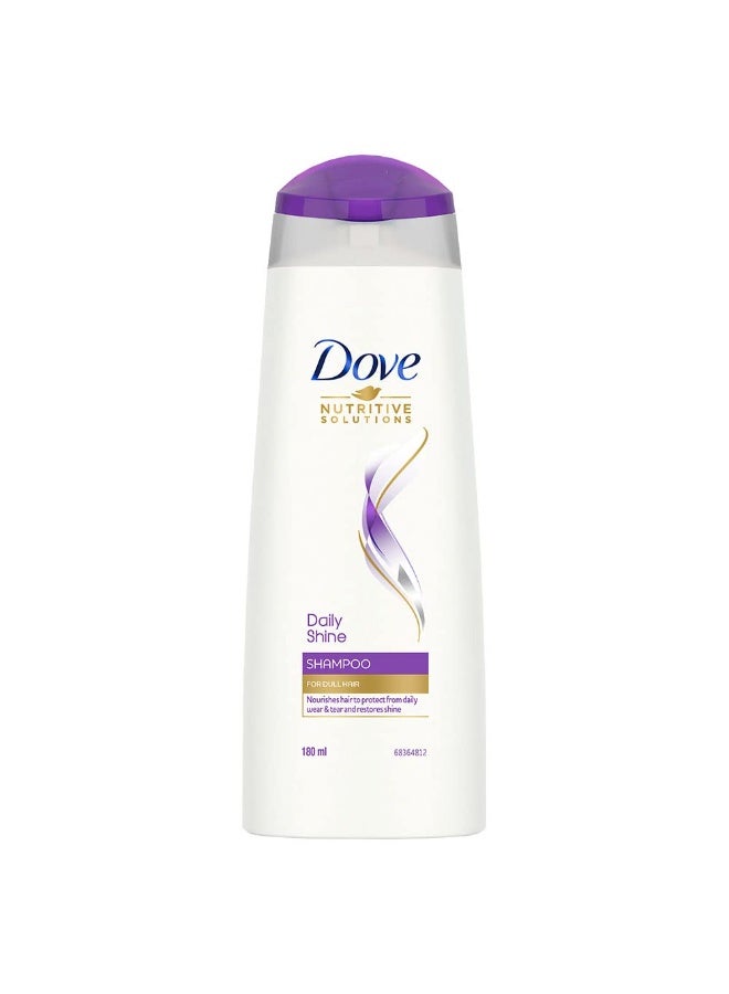 Dove Daily Shine Shampoo - For Dull And Frizzy Hair, Makes Hair Soft, Shiny And Smooth, 180 ml - Image 2